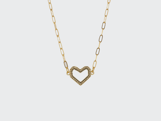 Heart Shape & Zircons Necklace