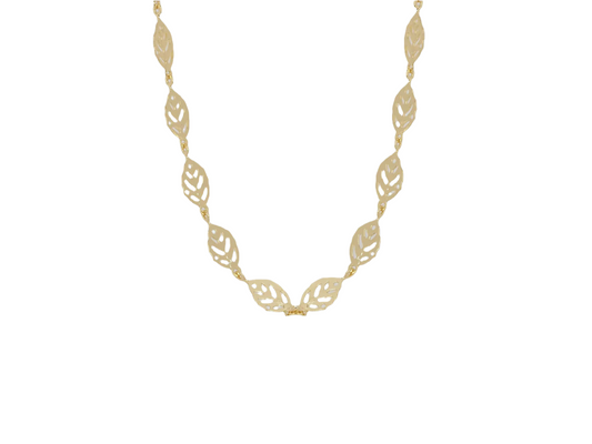 Leaf Link Necklace Gold Plated 18k