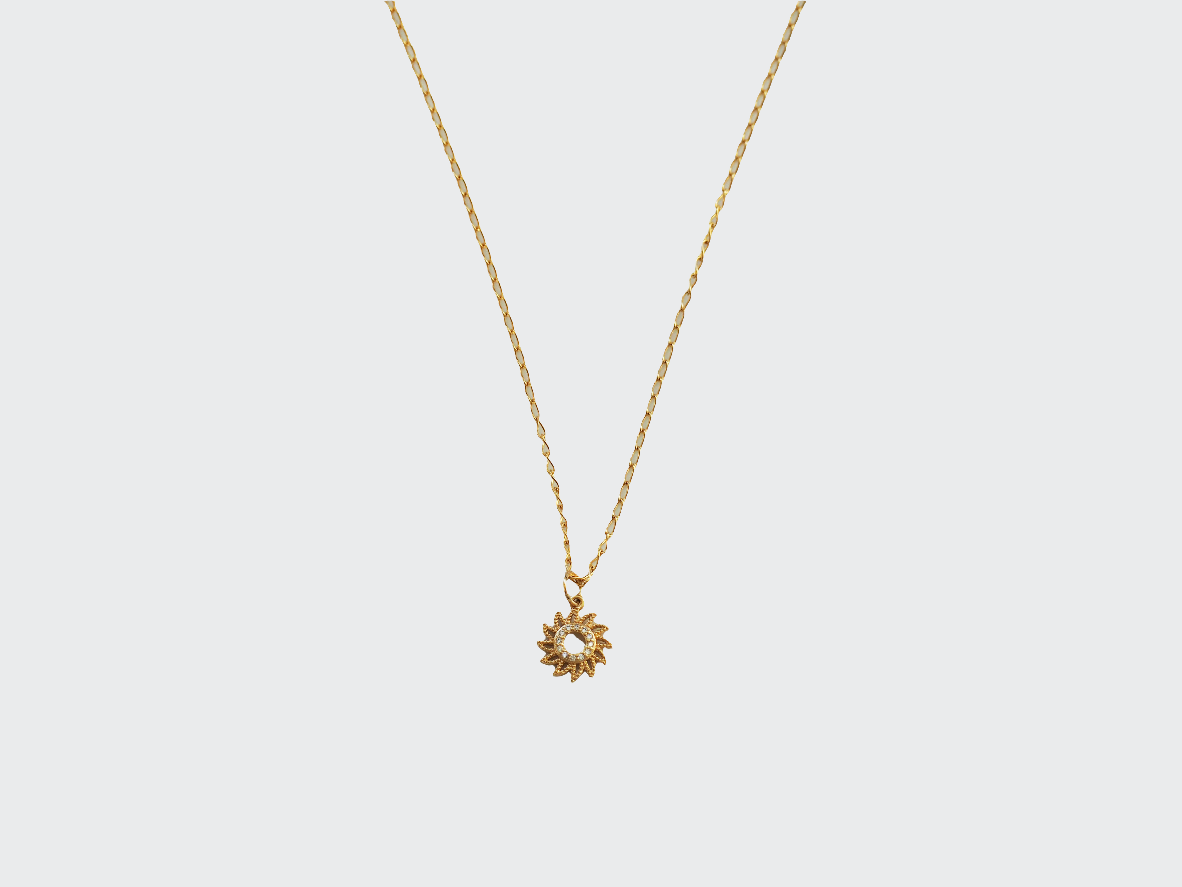 Sun Necklace 18k Gold Plated with Zircons