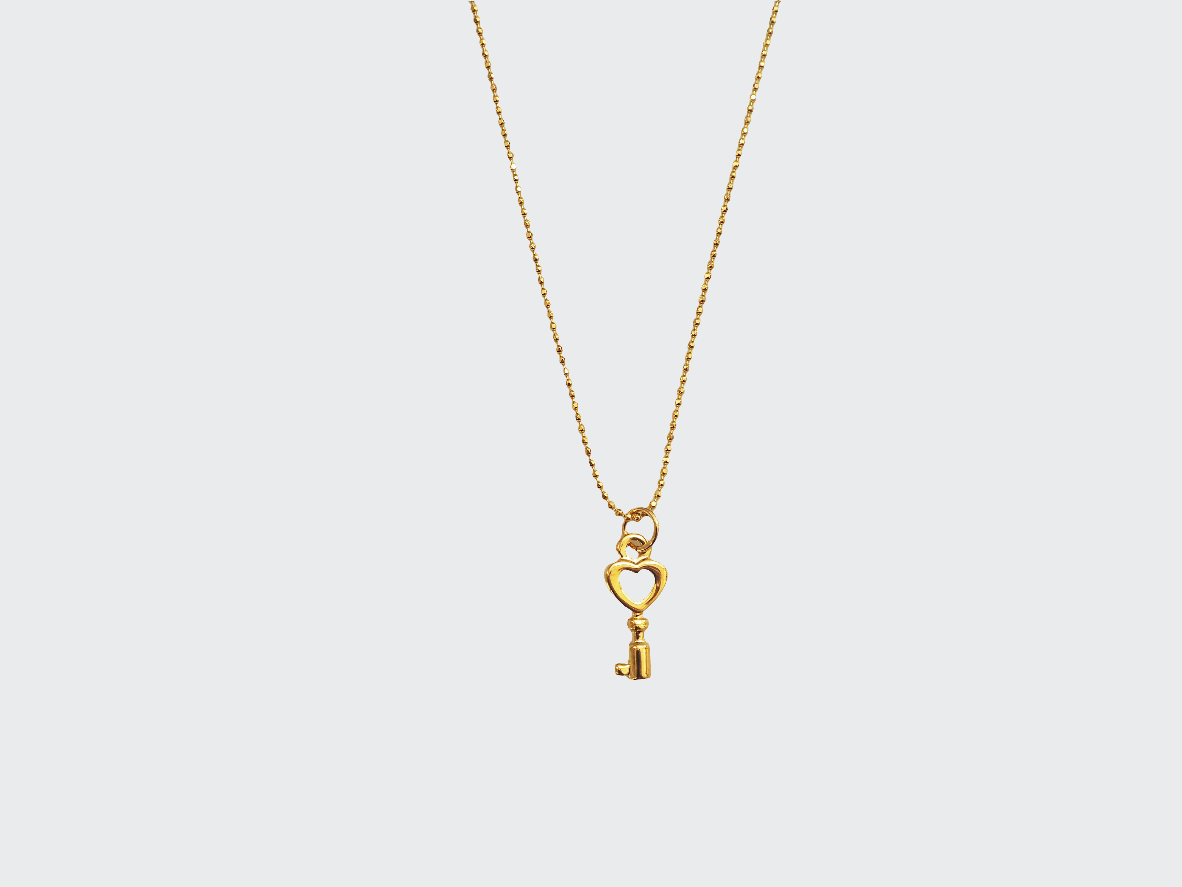 Key-Heart Necklace Gold Plated 22k