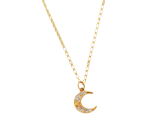 Moon & Star Zircons Necklace