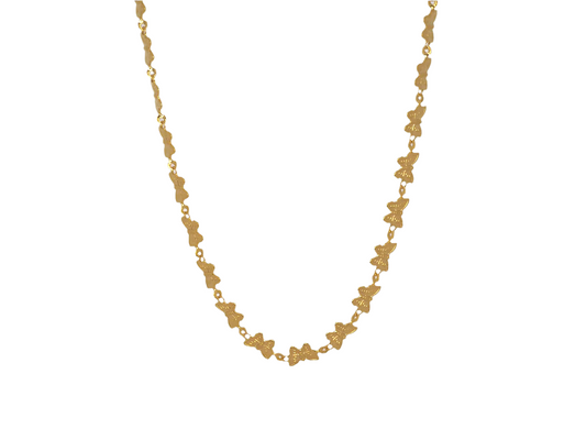 Gold Butterfly Necklace Gold Plated 18k