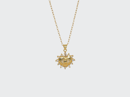 Heart Evil Eye Gold Plated Necklace