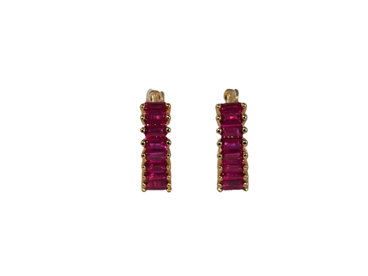 Huggies Line Zircons of Color – 18K Gold Plated