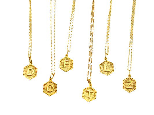Gold Plated Initials Necklace – 18k Gold Plated
