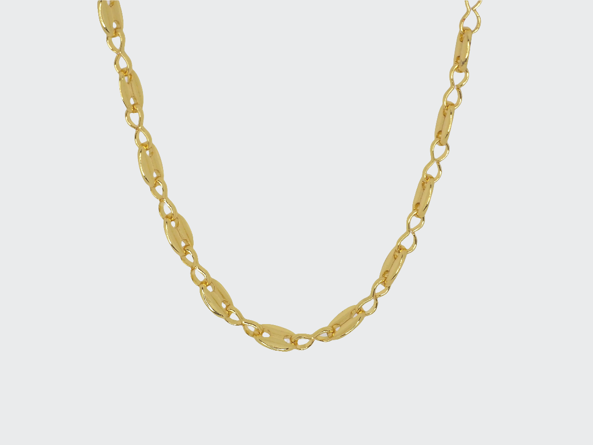 Oval Link Necklace Gold Plated 18k