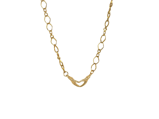 Gold Plated 18k Hand Heart Necklace