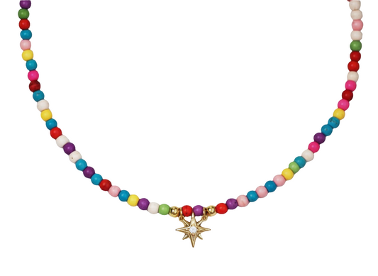Multicolor Star Necklace – 18K Gold Plated