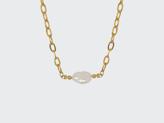 Gold Chain with Pearl Necklace