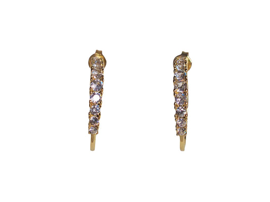 Hoops with White Zircons-Gold Plated 18k