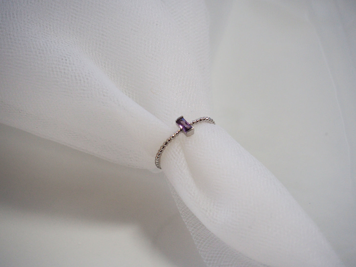 Lilac  Zirconia Ring Sterling Silver 925