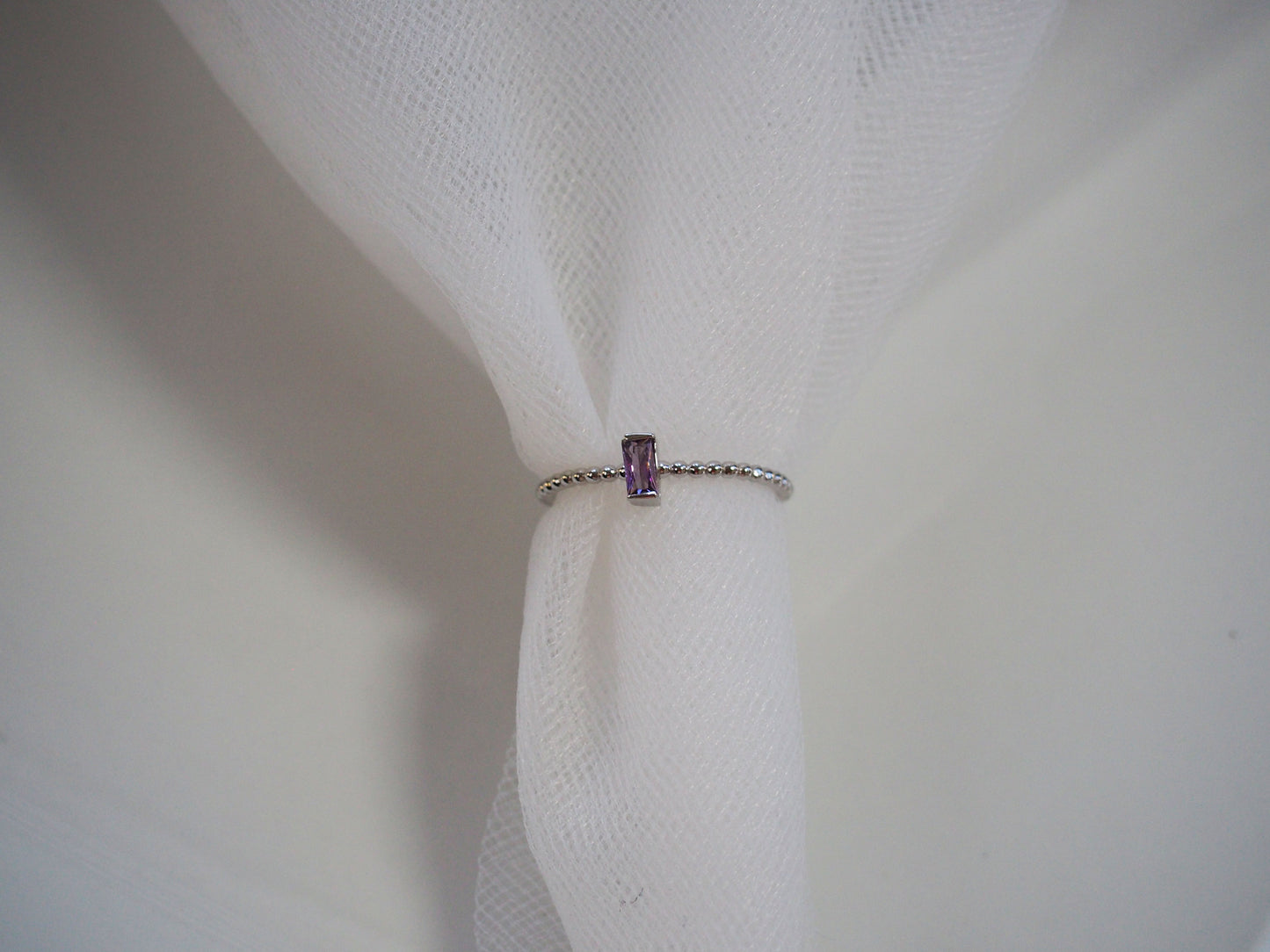 Lilac  Zirconia Ring Sterling Silver 925