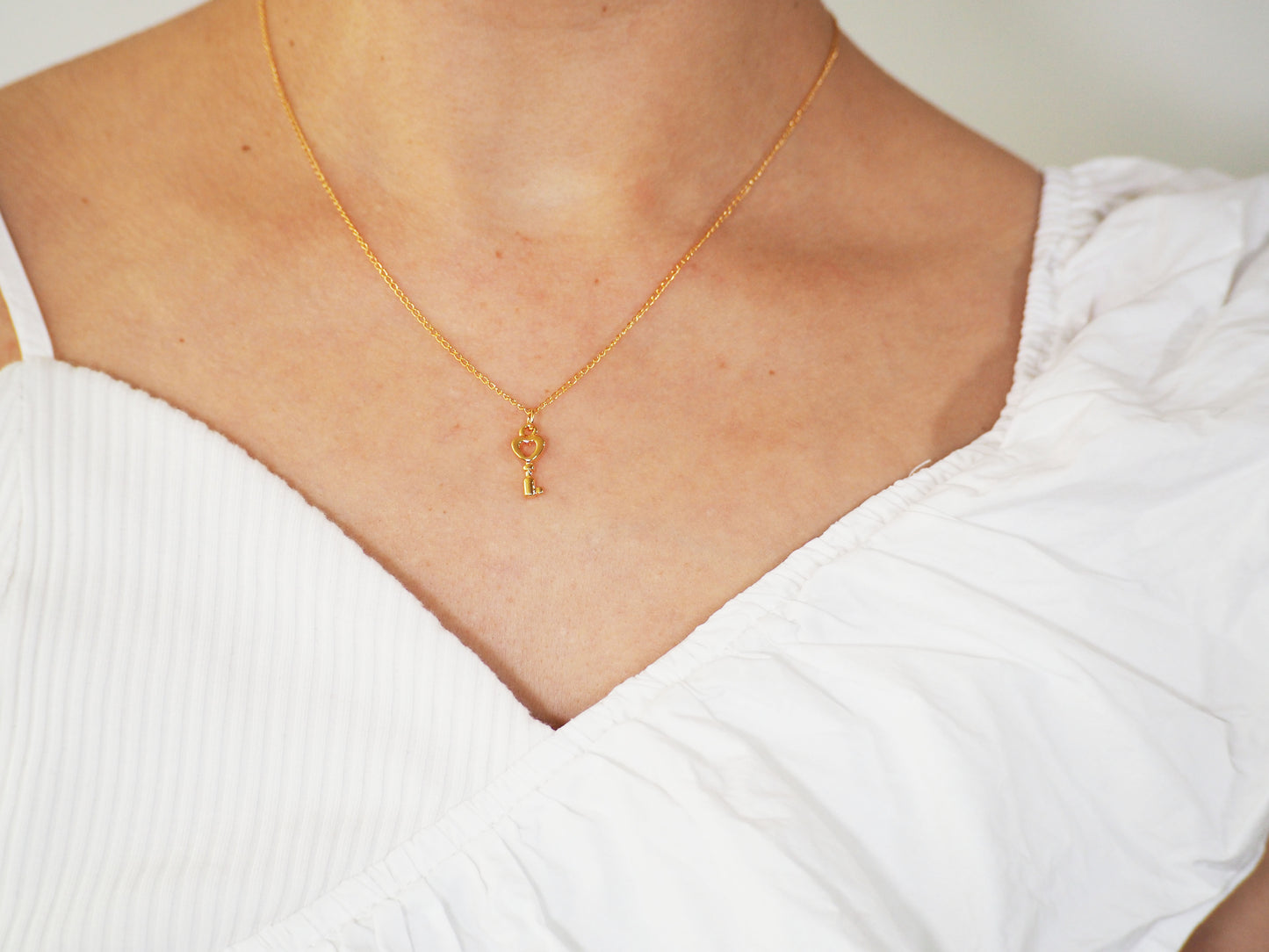 Key-Heart Necklace Gold Plated 22k