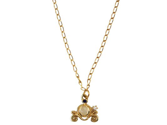 Disney Carriage Pendant Necklace – 18K Gold Plated