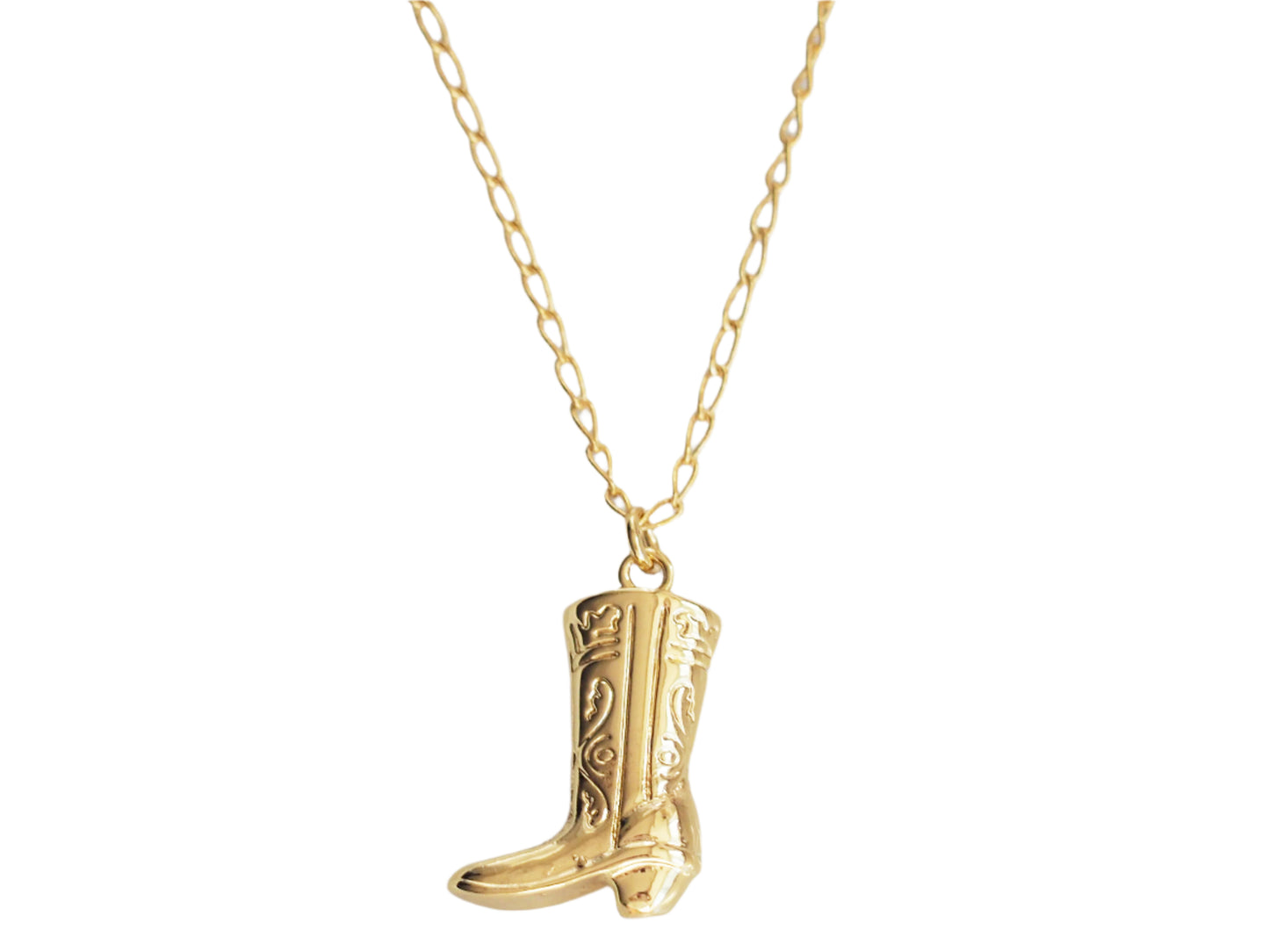 Cowboy Boot Necklace – 18K Gold Plated