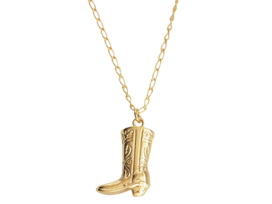 Cowboy Boot Necklace – 18K Gold Plated