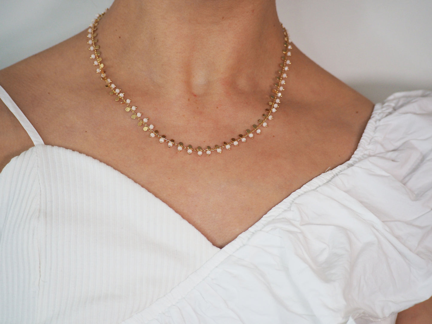 18K Gold-Plated Pink Crystals & Coins Necklace