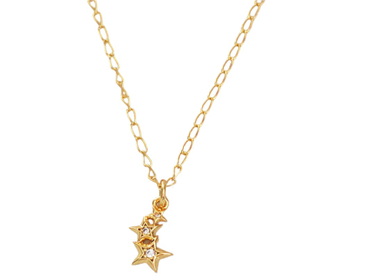 Triple Star Necklace with Zirconia – 18K Gold Plated