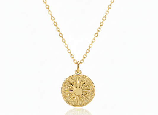 Circle Sun Necklace – 18K Gold Plated