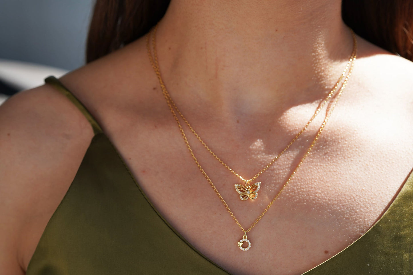 Butterfly Zirconia Necklace – 18K Gold Plated