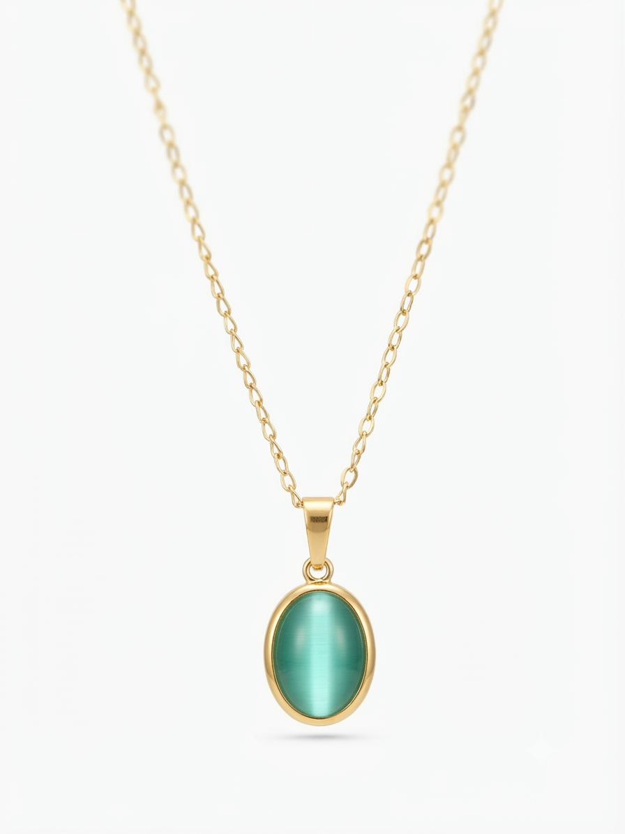 Agate Pendant Necklace – 18K Gold Plated