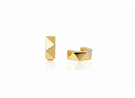 Huggies Hexagon Earrings - Gold Plated 18k