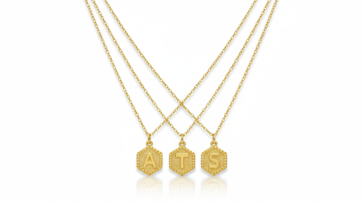 Gold Plated Initials Necklace – 18k Gold Plated