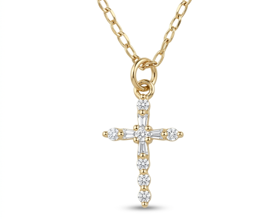 Cross Pendant NecklaceNecklace- Gold Plated 18k