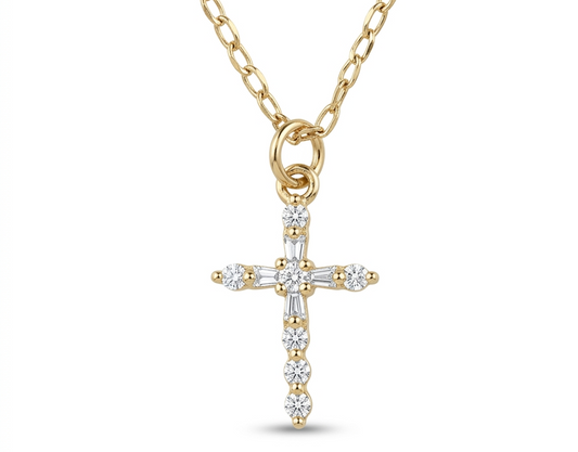 Cross Pendant NecklaceNecklace- Gold Plated 18k