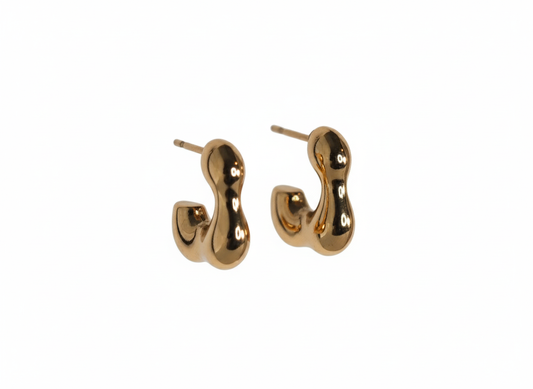 Elegant Hoops Bones Earrings - Gold Plated 18k