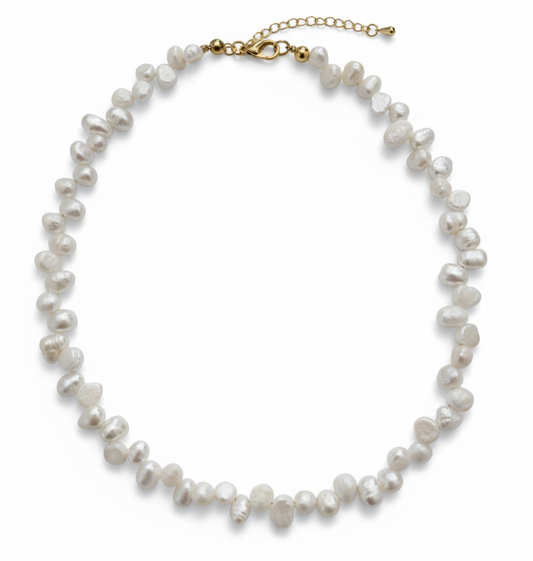 White Freshwater Pearl  Irregular Necklace