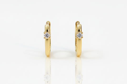 Earrings Huugies with Zirconia-Gold plated 18k