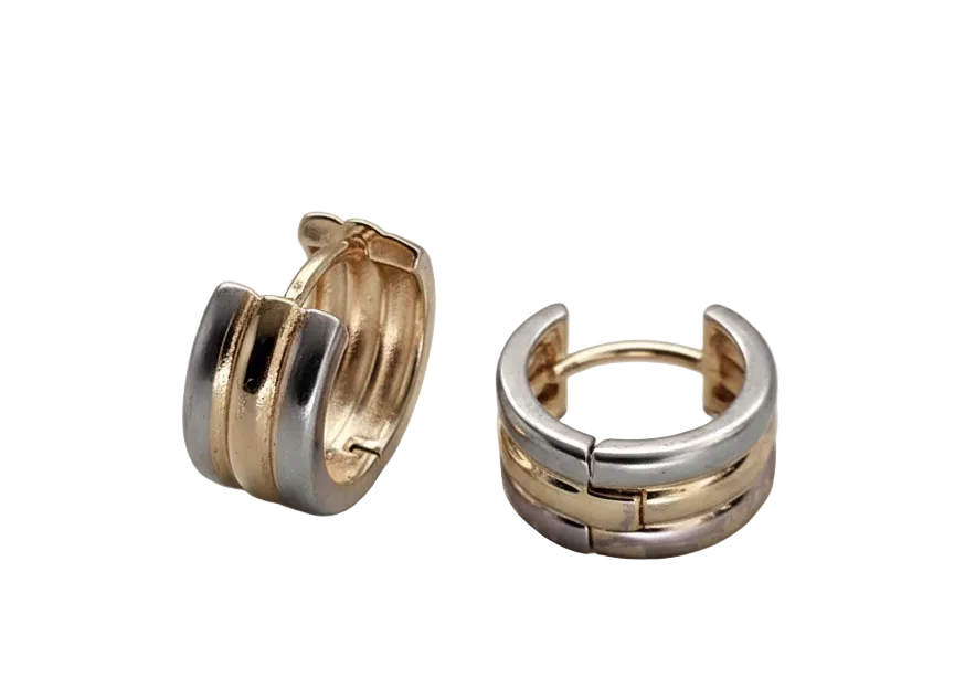 Multi-Color Zirconia Huggie Earrings – 18K Gold Plated