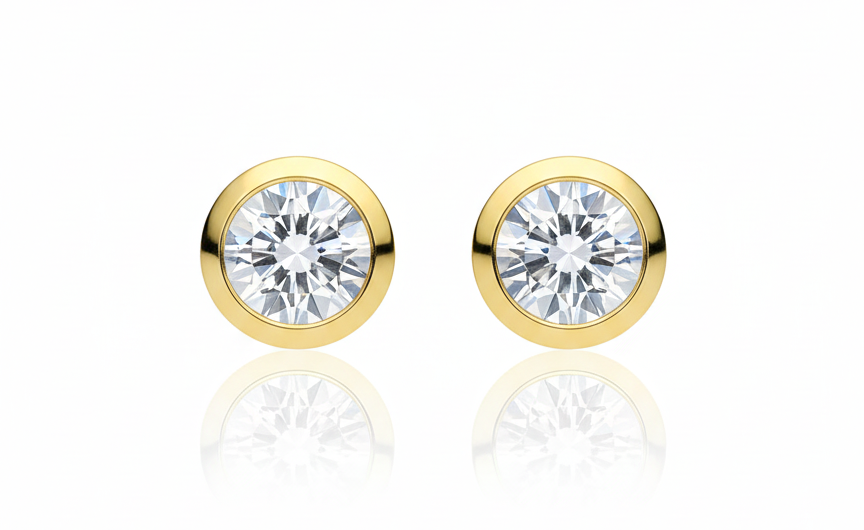 Earrings white Zirconia-18K Gold Plated
