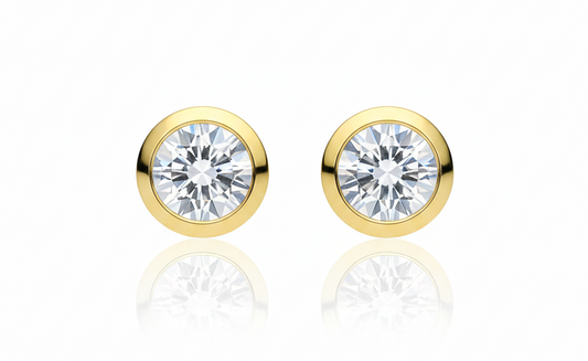 Earrings white Zirconia-18K Gold Plated