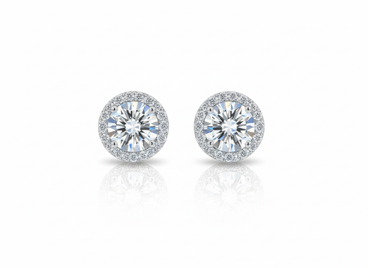 White Zirconia Earrings in Sterling Silver 925