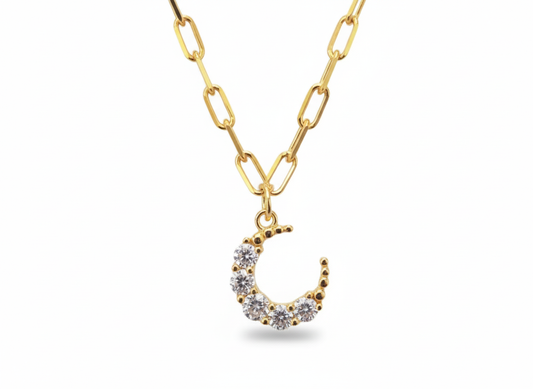 Noon Necklace with White Zirconias