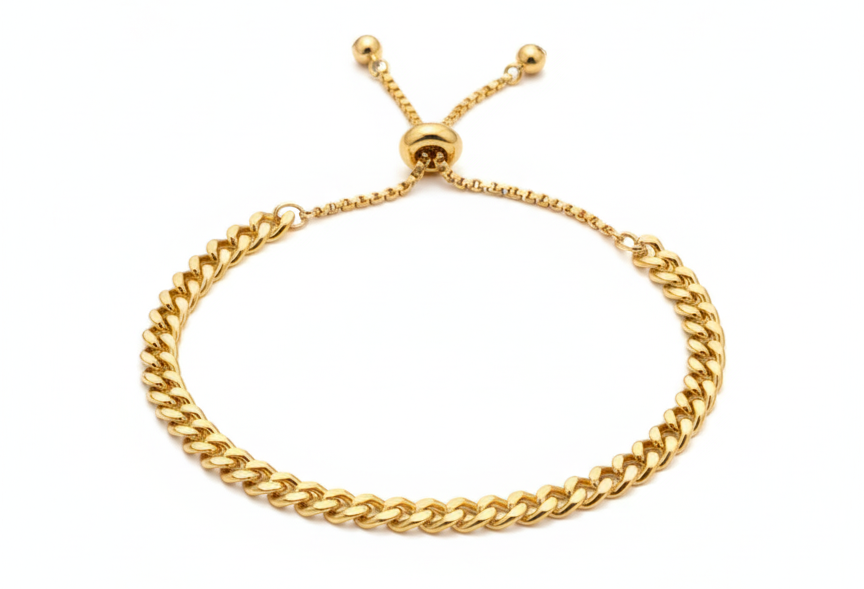 Chain Bracelet in Gold Plated 18k – Adjustable