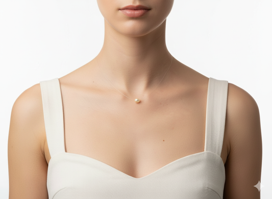 Transparent Necklace with Water-Fresh Pearl