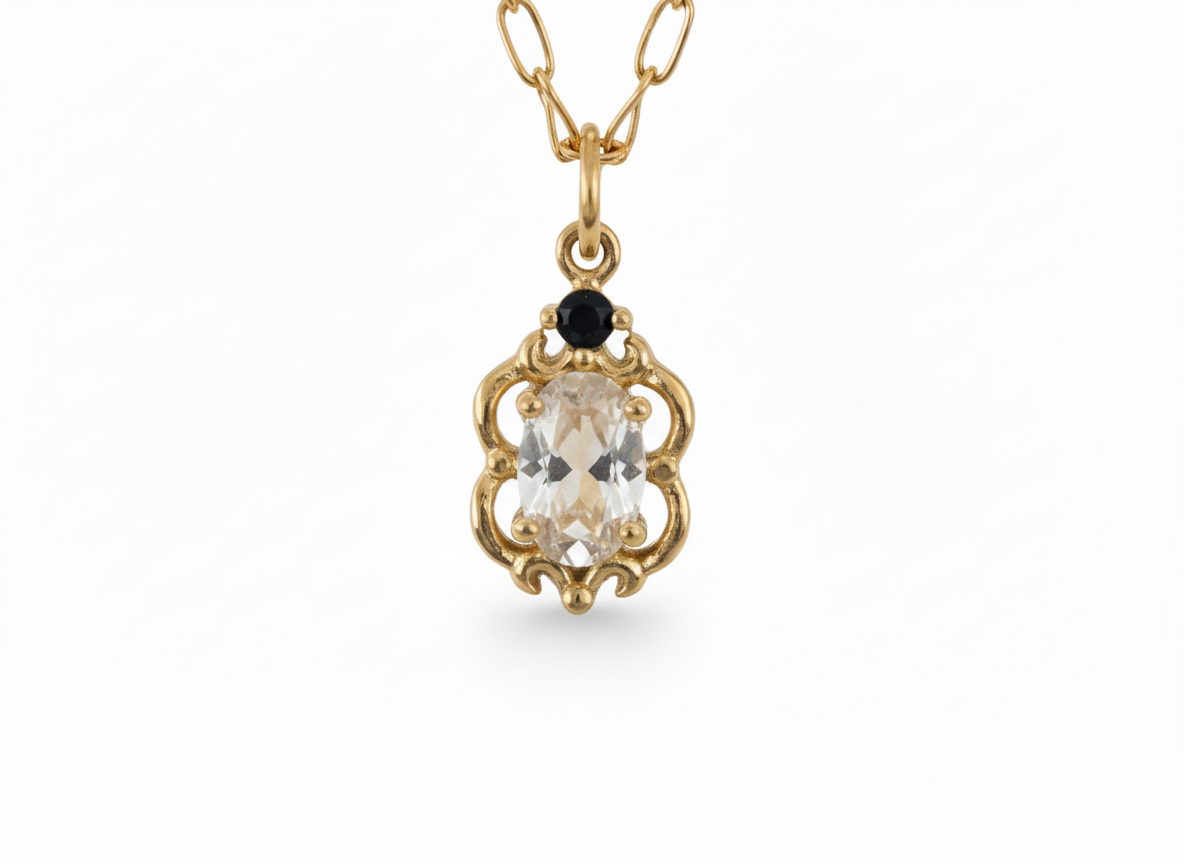 Disney Mirror Pendant Necklace – 18K Gold Plated