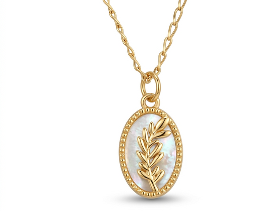 White Shell Branch Necklace-Gold plated 18k