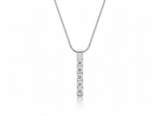 Necklace Zircons Stick – Sterling Silver 925