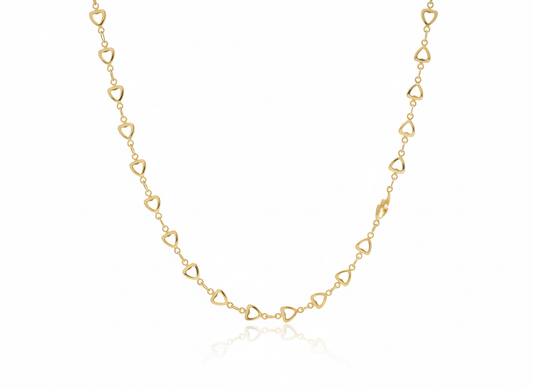 Hearts Necklace-Gold Plated 18k