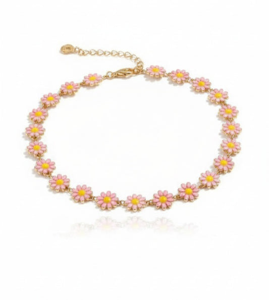 ink Flower Pendant Necklace – 18K Gold Plated