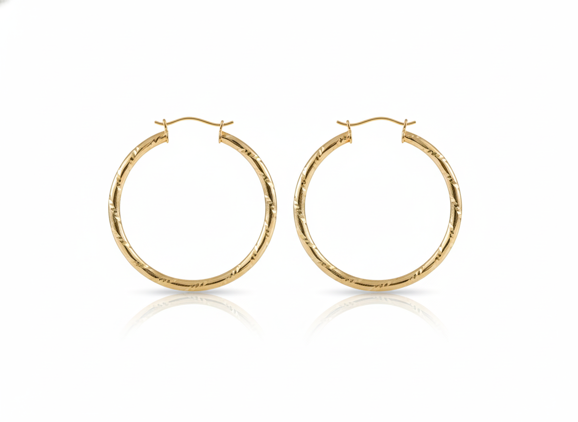 Classic big Gold Plated Hoops – 18k