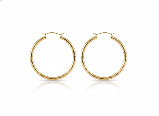 Classic big Gold Plated Hoops – 18k