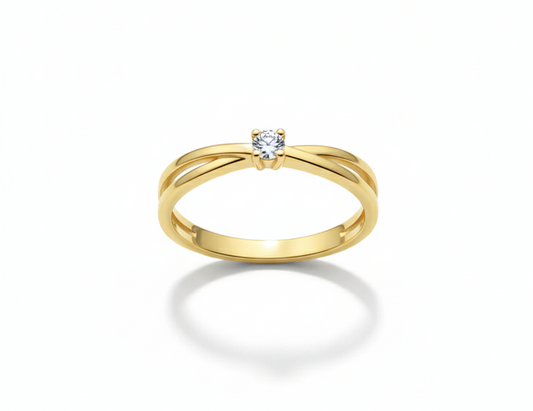 Classic Zirconia Ring – Adjustable 18K Gold Plated