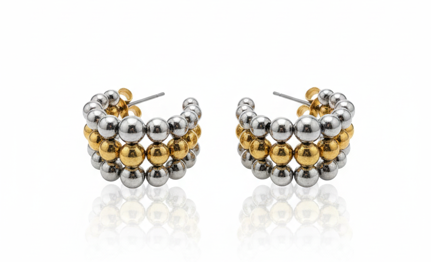 Hoops Silver & Gold -18K Gold Plated