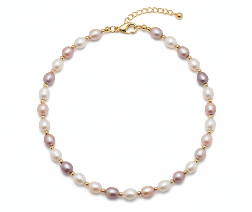 Necklace Pink & White Fresh Water Pearls