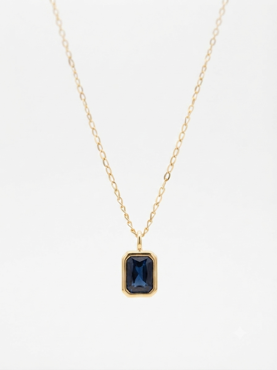 Color Zirconia Pendant Necklace – 18K Gold Plated